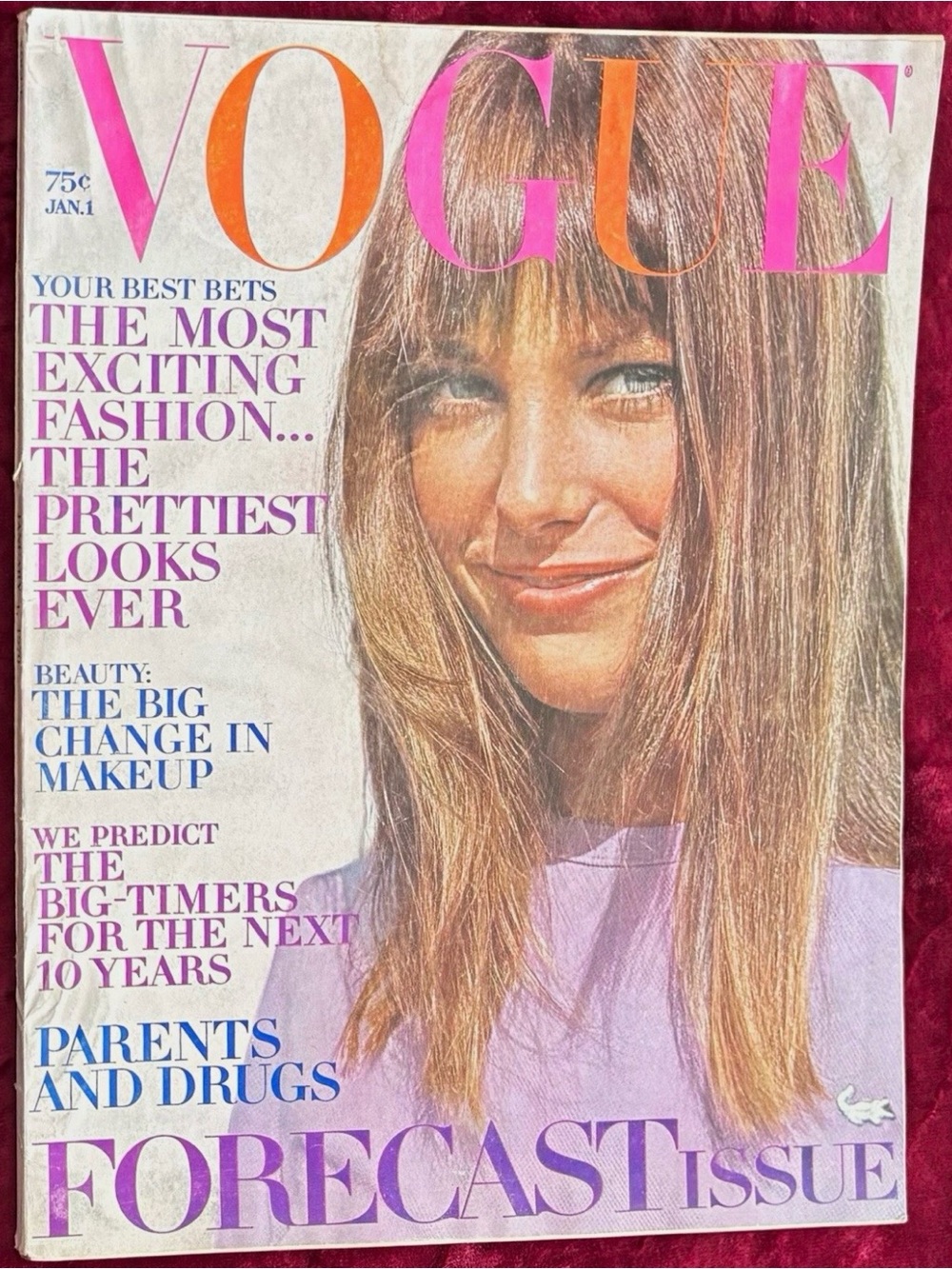 Vintage Rare Vogue January 1970 Jane Birkin